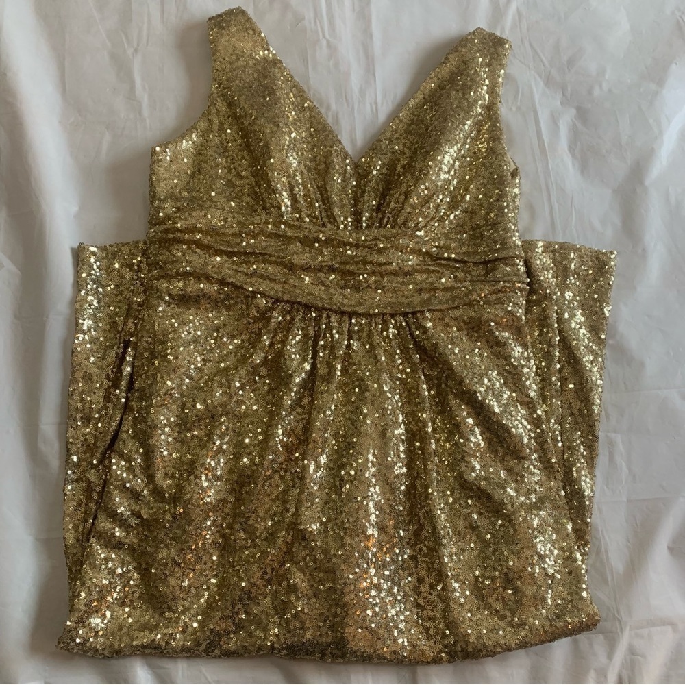 Custom  made gold dress womans